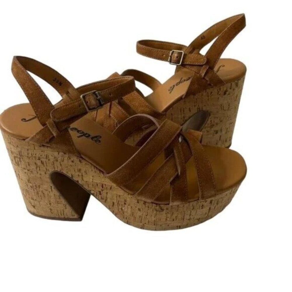 Free People Lisbon MJ Platform Sandals In Brandy Suede - Picture 7 of 8